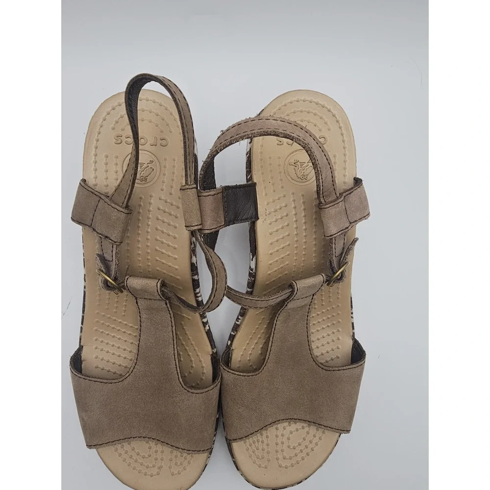 Crocs Women's. Wedge Sandals with Geographic Design Size 9